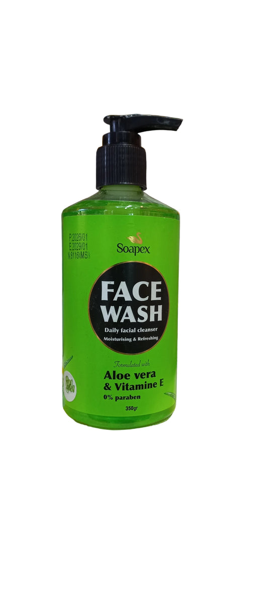 Soapex Face Wash Daily Facial Cleanser - Aloe Vera & Vitamin E 0% Paraben - 350g