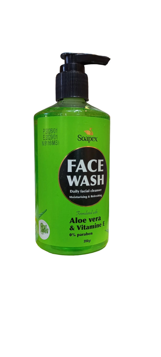 Soapex Face Wash Daily Facial Cleanser - Aloe Vera & Vitamin E 0% Paraben - 350g
