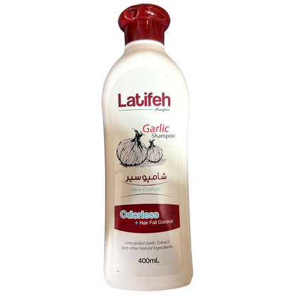 Latifeh Garlic Shampoo | 400ml | Odorless | Hair Fall Control | New Formula | Made in Iran