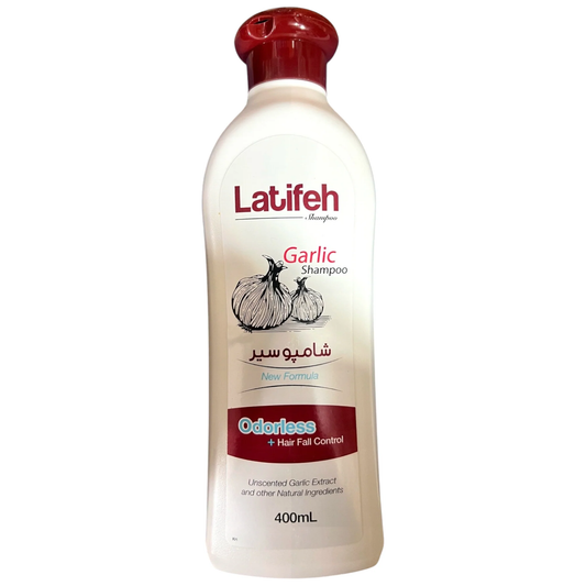 Latifeh Garlic Shampoo | 400ml | Odorless | Hair Fall Control | New Formula | Made in Iran