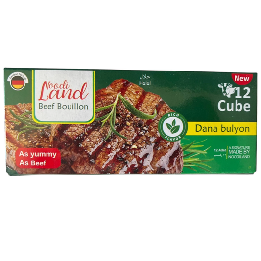 Noodiland Beef Bouillon Cubes | 12 Cubes x 10g | Halal | German Formula
