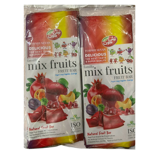 Torshi Sevan Familla Mix Fruits Fruit Bar – All-Natural Lavashak (Pack of 20) | No Preservatives | ISO Certified