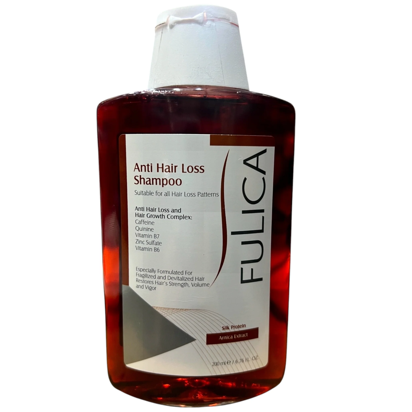 Fulica Anti Hair Loss Shampoo | 200ml | Triple Action | Caffeine + Quinine + Silk Protein + Arnica Extract | Made in Iran