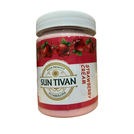 Sun Tivan Strawberry Cream | 400g | Edible Cream with Strawberry Flavor