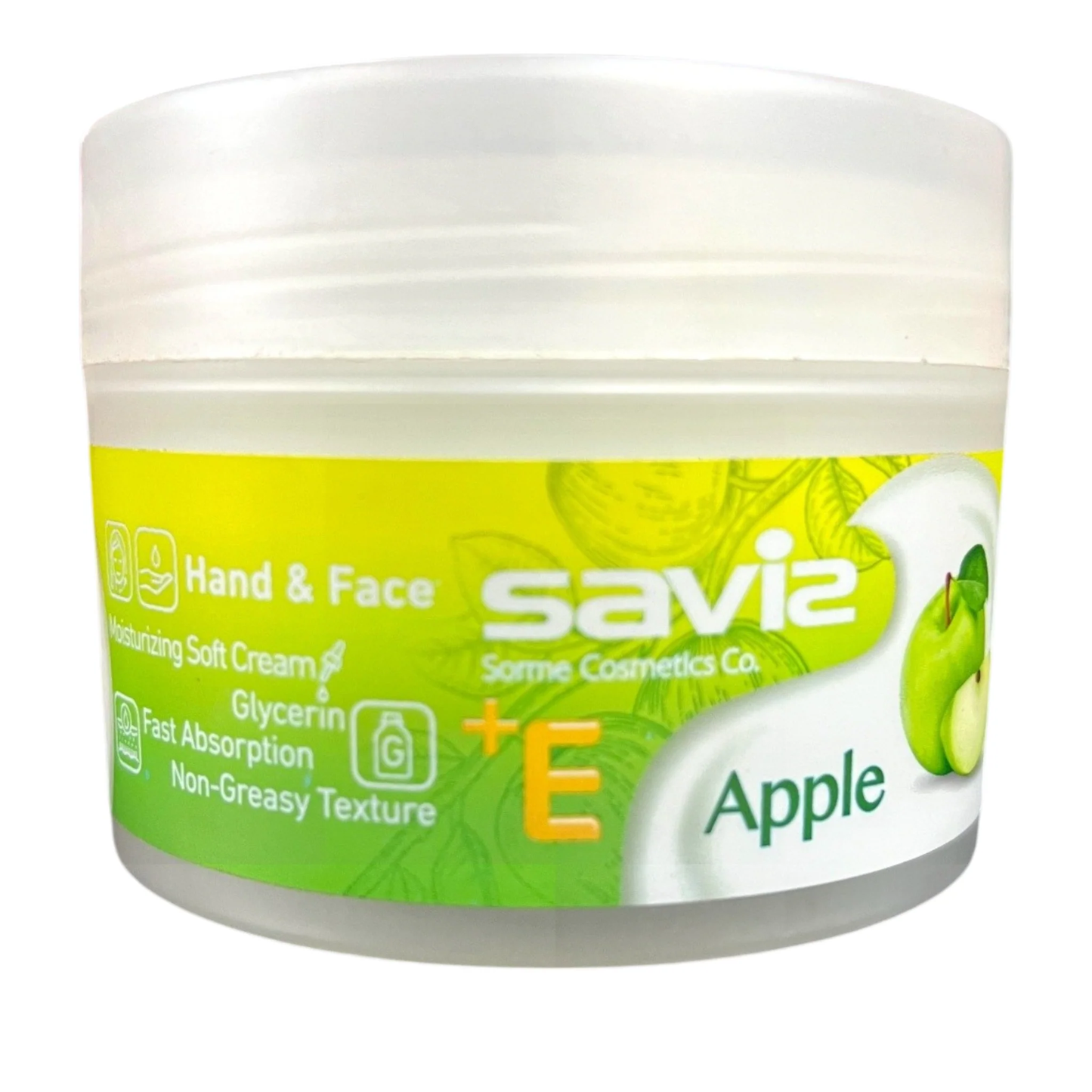 Saviz Apple + Vitamin E Hand & Face Moisturizing Soft Cream | Glycerin | Fast Absorption | Non-Greasy | Made in Iran
